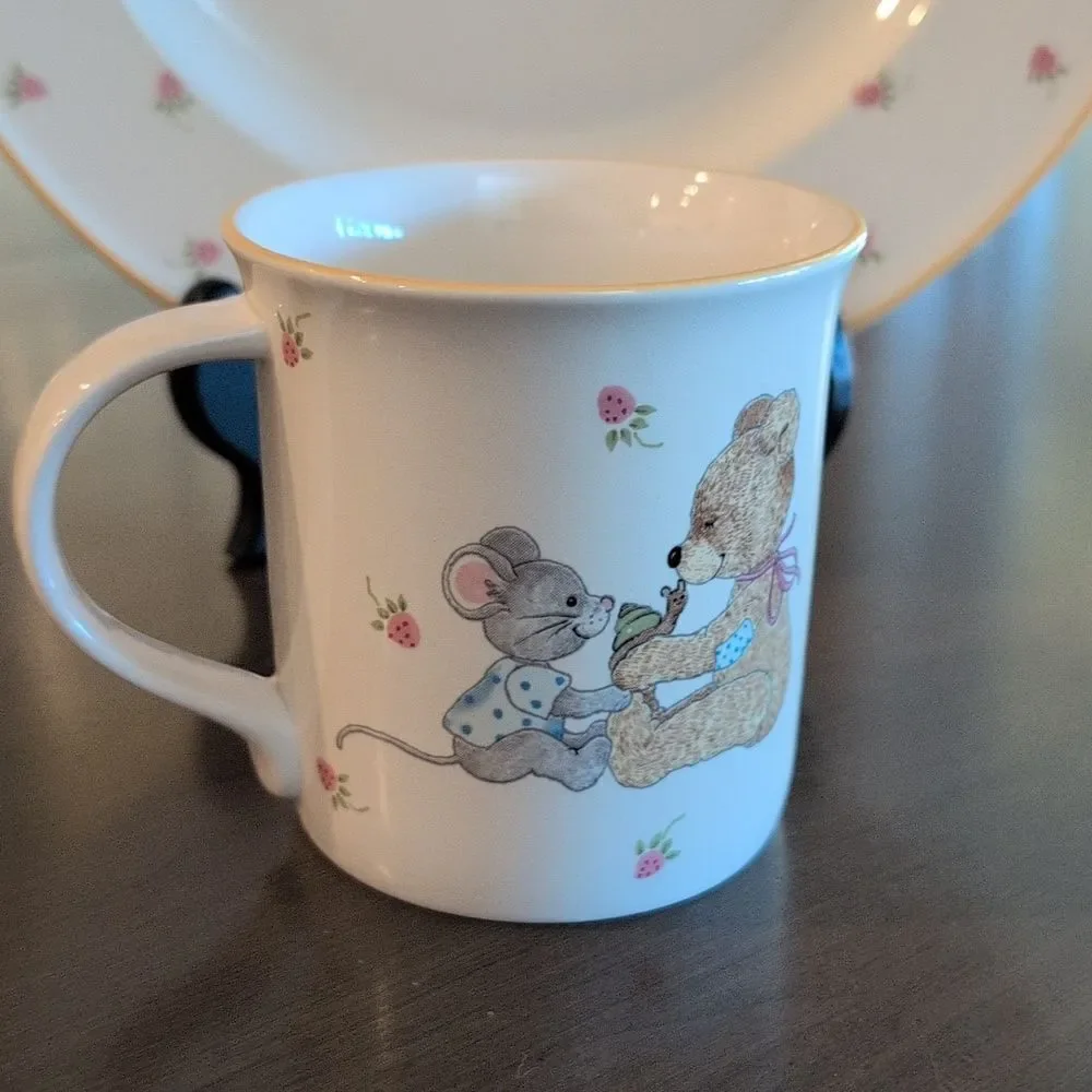 Mikassa Teddy Child's Plate and Cup Set Discontinued